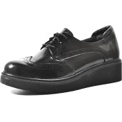 Resim Beety 23BK37.1095 Hakiki Deri Siyah Ortopedik Oxford Kadın Iş Ayakkabı 