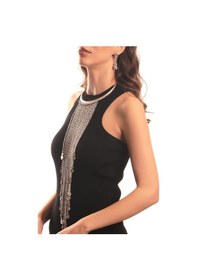 Resim Labalaba Kadın Antik Gümüş Kaplama Spiral Charm Uzun Bohem Kolye & Küpe Seti Gümüş 