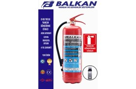 Resim BALKAN 6 kg Köpüklü Yangın Söndürme Tüpü ve Levha Ruhsata Uygun Yüksek Performanslı Cihaz 