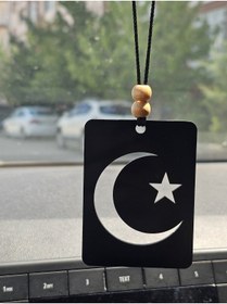 Resim hebmeyy Ay yıldız Türk bayrağı araç dikiz ayna süsü oto aksesuar araba süsü 