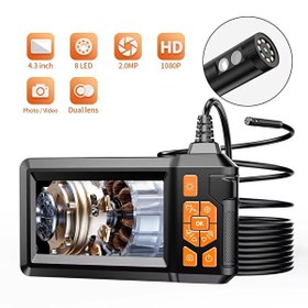 Resim Evimdeyokyok 10 Mt Ekranlı 3 Kameralı Hafıza Girişli Sert Kablolu Işıklı 8 MM Endoskop Yılan Kamera 