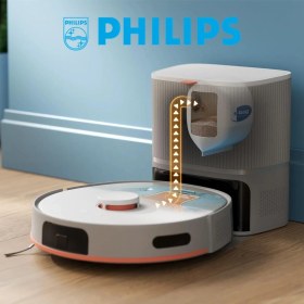 Resim Philips Islak & Kuru Robot Süpürge, Güçlü Paspaslama, 10000PA Yüksek Emiş Gücü, Telefonla Sınırsız Kontrol XU5100/20 