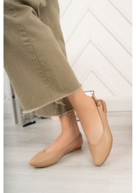 Resim Kadın Misty Ten Cilt Arkası Acık Sivri Burun Günlük Babet Ten Rengi 