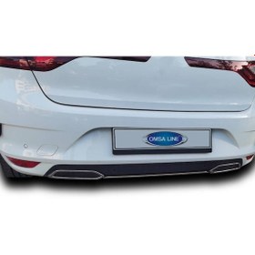 Resim Omsa Renault Megane 4 Krom Egzoz Çerçevesi Orta Çıta 2021 Ve Sonrası 