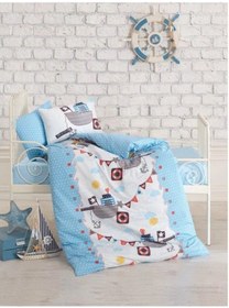 Resim Cotton Box Gemici Mavi Bebek Nevresim Takımı 