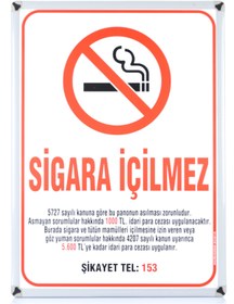 Resim Akyazı Sigara İçilmez Panosu 35x50 0509alüminyum Çerçeve 