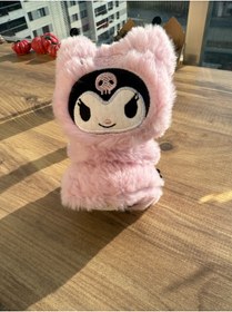 Resim Blotch Soğuktan Koruyan Kışlık Kulaküstü Kuromi Figürlü Pofuduk Pembe Renk Sevimli Pelüş Kız Çocuk Kulaklık 
