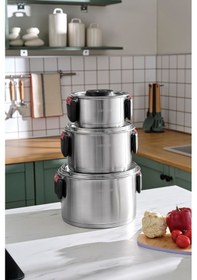 Resim Karaca Yenka İndüksiyon Tabanlı Katlanabilir Kulplu 6 Parça Çelik Tencere Seti 