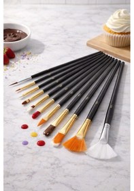 Resim Pasta Fırça Seti 15'li Pfs-15 Pasta Ve Tatlı Süsleme Fırçaları Dekor Ve Şekillendirme Seti-23 