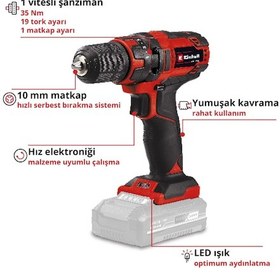 Resim Einhell TC-CD 18/35 Li - Solo Akülü Vidalama - 4513927 