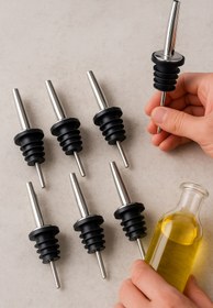 Resim AYBABA STORE 6'lı Yağdanlık Tıpası | Paslanmaz Çelik, Sızdırmaz Contalı, Damlatmaz Akıtıcı Uç 