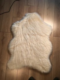 Resim Halı Vagonu Krem Renkli Uzun Tüylü Exclusive Post - Tekli (Tek Uçlu) / 75x150 