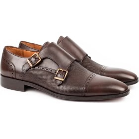 Resim Zerbay Granite Microlight Taban Çift Tokalı Hakiki Deri Erkek Klasik Ayakkabı, Monkstrap, Loafer 