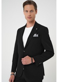 Resim Efor Slim Fit Kırlangıç Yaka Torba Cep Çift Yırtmaç Casual Siyah Ceket C 700 Siyah 