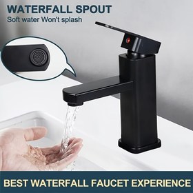Resim Siyanörmeli Musluk, Lavabo için Uygun, Sıcak ve Soğuk Su, Dolap Altı Lavabo ve Banyo Makyaj Masası için Tasarlanmıştır 