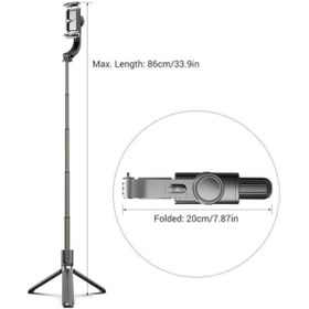 Resim asua Katlanabilir Bluetooth El Gimbal Akıllı Telefonlarla Uyumlu 360 Dönebilen Taşınabilir Telefon Tutucu 