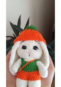 Resim El Örgüsü Amiguruimi Tavşan Bebek - Dekoratif Ve Hediyelik Oyuncak 18 Cm 