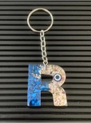 Resim GultekinShop Epoksi Nazar Boncuklu R Harfi Hediyelik Harf Anahtarlık 