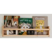 Resim dekomar Doğal Renk Montessori Çocuk Odası Duvar Rafı Ahşap Raf Tek Adet 