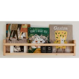 Resim dekomar Doğal Renk Montessori Çocuk Odası Duvar Rafı Ahşap Raf Tek Adet 