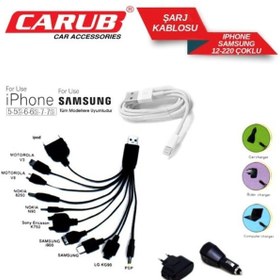 Resim Carub Araç Şarjı 12-220 İphone Uyumlu-samsung Çoklu 