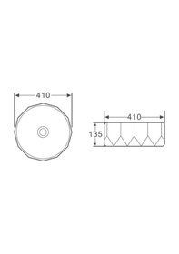 Resim Eva Banyo Lena E-2110Br Tezgah Üstü Porselen Lavabo 