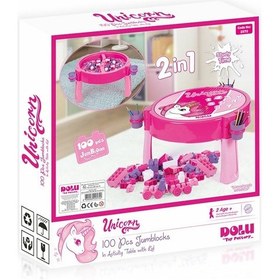 Resim 2572 Unıcorn 100 Pcs Bloklu Aktıvıte Masası Montaj Çok Renkli 