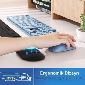 Resim Klasse Gaming Klavye Desteği, ErgoPad, Kaymaz Tabanlı, Nefes Alan Kumaş, Ağrı Önleyici (Siyah Klavye Desteği) 
