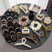Resim Saç Tokaları, Scrunchies ve Shark Clips ile 65/52/75 Parça Saç Aksesuar Seti, Yıllık Şık Saç Stili İçin 