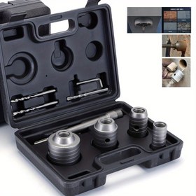 Resim 8 Parça Duvar Delme Testere Kiti SDS Plus Saplı - 30mm, 40mm, 50mm, 65mm Matkap Uçları & Merkez Delme Seti Beton, Çimento Tuğla, Klima Kurulumu & Daha Fazlası İçin 