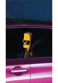 Resim Araç Kapı Direk Kaplama Folyosu Simpson Desenli Drk2 Sağ Sol Takım 2 Adet - 22x50 Cm 