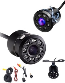 Resim Manessa Geri Görüş Park Kamerası 8 Led Park Çizgili Gece Görüşlü Çift Aparatlı 