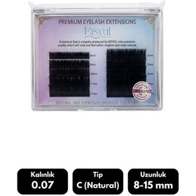 Resim Misyul 0.07c Natural Kıvrım Çek Bırak 12'li Doğal İpek Kirpik 