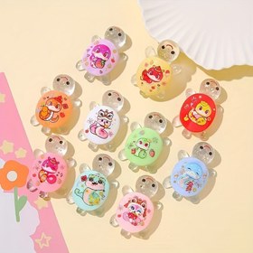 Resim 20 Adet Karanlıkta Parlayan Çin Yılı Yılan Kaplumbağa Kolye Uçları - Sevimli Baskılı Akrilik Kaplumbağa Süsleri, Güç Gerektirmez, DIY Takılar, Kolyeler, Küpeler ve Ev Parti Dekorasyonları İçin Uygun 