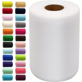 Resim INBORNLUCK Beyaz Tül Kumaş Rulo - Şık Düğün, Doğum Günü, Bebek Duşu Dekorasyonları - 5.49x22.86 Metre Makara, Tütüler, Hediye Paketleme, Parti Süslemeleri - DIY Projeler için El İşi Malzemeleri, Düğün Aksesuarları, Çok Yönlü El İşi Malzemesi, Pürüzsüz Dokulu 