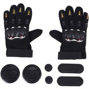 Resim Xurunkeji Losenka Kaykay Eldivenleri Standart Longboard Drift Fren Dönüş Eldivenleri Açık Hava Sporları Koruma Paten Siyah 