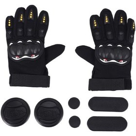 Resim Xurunkeji Losenka Kaykay Eldivenleri Standart Longboard Drift Fren Dönüş Eldivenleri Açık Hava Sporları Koruma Paten Siyah 