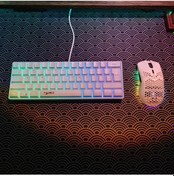 Resim Oldfriend Hxsj Taşınabilir 61 Tuşlu Beyaz Rgb Oyun Klavye Ve 3 Modlu Kablosuz Fare Seti Diğer 