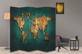 Resim Coğrafya Tasarımlı Oda Bölücü Paravan 180 x 200 cm 
