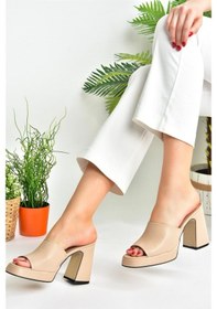 Resim Fox Shoes Ten Kalın Topuklu Kadın Terlik M404100409 