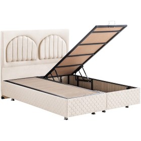 Resim Walter İkili Set, Walter Tek Kişilik Baza Başlık Seti - Krem 90 x 200 