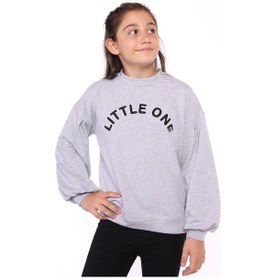 Resim Toontoy Kız Çocuk Lıttle One Baskılı Sweatshirt Gri Melanj 