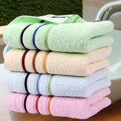 Resim Yumuşak ve emici pamuk yüz havluları - Çizgili tasarım, banyo, mutfak ve spa kullanımı için saf yumuşaklık, el ve ayak havluları mevcuttur, dayanıklı kumaş, günlük kullanım için ideal, el havluları|Çizgili desen havluları|Yumuşak dokulu yüzey 