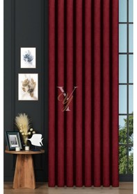 Resim Petek Fon Perde V-1042 Kırmızı Kırmızı 