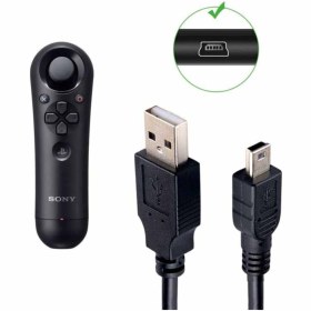 Resim POPKONSOL Playstation 3 Uyumlu Move Navigation Controller Şarj Kablosu Ps3 Şarj Kablosu Navigatör Mini Usb 