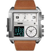 Resim Rogfer Skmeı 1391 Çok Fonksiyonlu Erkekler İş Dijital İzle 30m Su Geçirmez Kare Kadran Bilek İzle Deri Kordonlu Saat Gümüş Çok Renkli Çok Renkli 