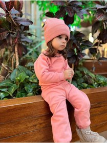 Resim BEBEĞİME ÇORAP Çocuk Alt Üst Eşofman Bisiklet Yaka Kalın Kumaş Ikili Takım - Üç Iplik Şardonlu 