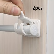 Resim 2 adet/takım 4 adet/takım Ayarlanabilir Perde Çubuğu Tutucu, RV için Kendinden Yapışkanlı Klipsi, Pratik saç tokası 