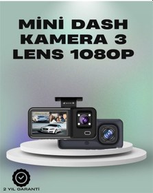 Resim 3 Kanallı Araç Kamerası Full Hd 1080p Kayıt, 2 Ekran, Park Gözetimi Desteği 