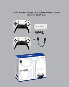 Resim Ucuztekno Hdmı Çıkışlı Kablosuz 2 Kollu 4k Retro Oyun Kutusu 